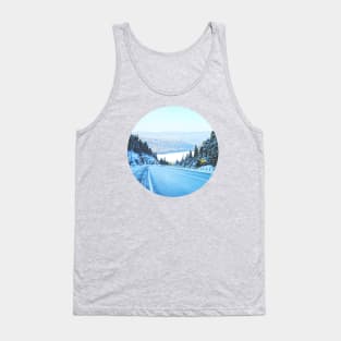 Looking Back. Winter Landscape Photograph. Circle Tank Top